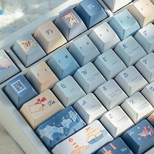 Treasure Map 138 Tastenkappen Set + Tastenkappenentferner All-in-One - Cherry Profil, Cute Keycaps, Custom Keykappen