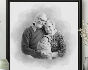 Add Deceased Loved One – Combine Photos into One, Merge Family Pictures, Custom Portrait Memorial Gift