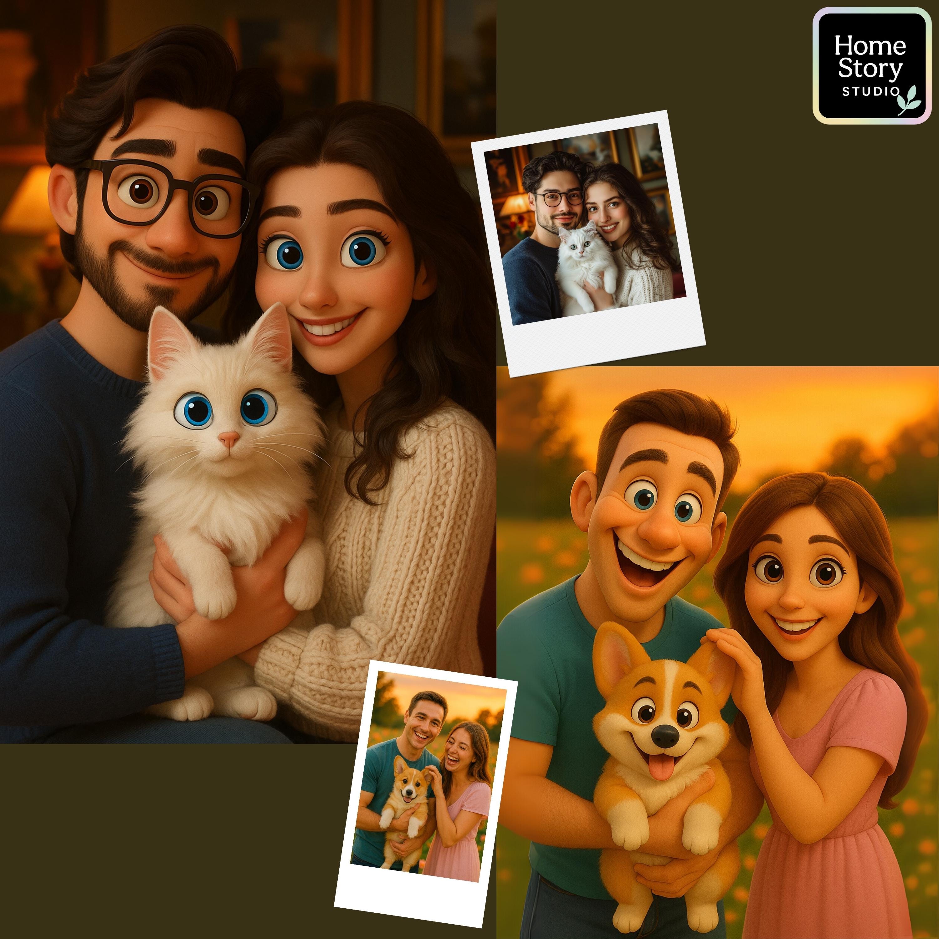 Custom 3D Pixar Cartoon Portrait From Photo: Personalized Family ...