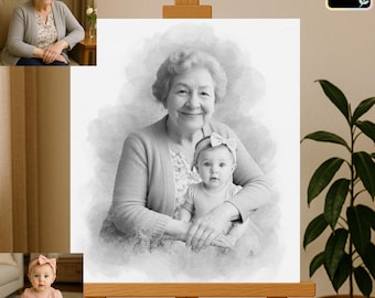 Add Deceased Loved One – Combine Photos into One, Merge Family Pictures, Custom Portrait Memorial Gift