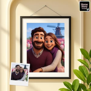 Custom 3D Pixar Cartoon Portrait from Photo: Personalized Family, Couple, Pet Cartoon Art