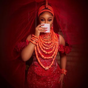 Luxury African bridal dress, Custom bridal dress, Igbo Bride, African clothing, African fashion, Ankara dress, Igbo wedding dress
