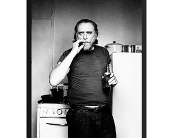 Stampa fotografica vintage di Charles Bukowski: poster artistico del leggendario scrittore