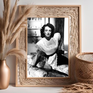 Joan Crawford Vintage Fotodruck | Retro Hollywood Wandkunst | Klassischer Filmstar-Dekor | Mid-Century Glamour Poster | Geschenk für Film Liebhaber