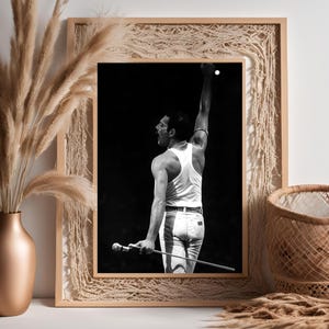 Freddie Merkur Vintage Fotodruck | Rock Legends Wandkunst | All Time Classic Music Poster | Geschenk für Musik Liebhaber