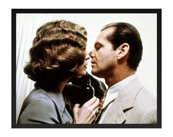 Stampa fotografica vintage di Jack Nicholson e Faye Dunaway: un classico poster di Hollywood.