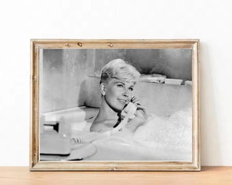Stampa fotografica vintage di Doris Day: poster glamour della vecchia Hollywood