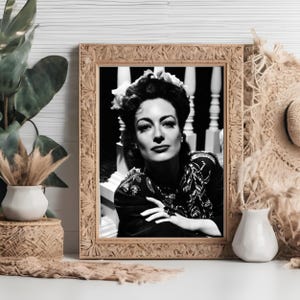 Joan Crawford Vintage Fotodruck | Retro Hollywood Wandkunst | Klassischer Filmstar-Dekor | Mid-Century Glamour Poster | Geschenk für Film Liebhaber