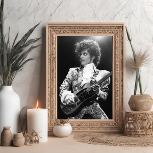 Impresión fotográfica vintage de Prince / Arte mural de leyendas del rock / Póster de música clásica de todos los tiempos / Regalo para amantes de la música