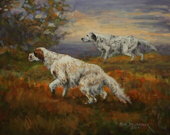 English Setter print from painting