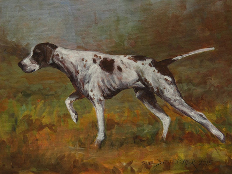English Pointer print from painting 11x14 inches or you choose | Etsy