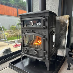 Heavy duty cast iron wood burning stove with oven, wood cook stove