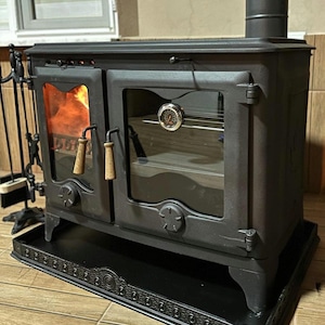 Cast iron wood cook stove, range stove, wood burning stove with oven