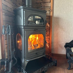 Cast iron wood burning stove with oven, wood cook stove