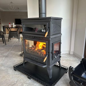 Heavy duty cast iron wood burning stove with oven, wood cook stove