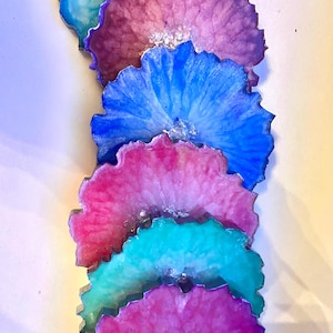 Resin Geode Agate Coasters - Variety of colours available