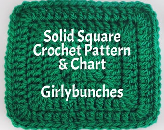 Girlybunches - Crochet Solid Square Written Pattern and Chart