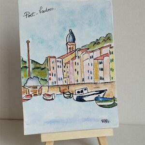 Carte postale unique aquarelle- souvenir d'aquarelle aux couleurs de bord de mer