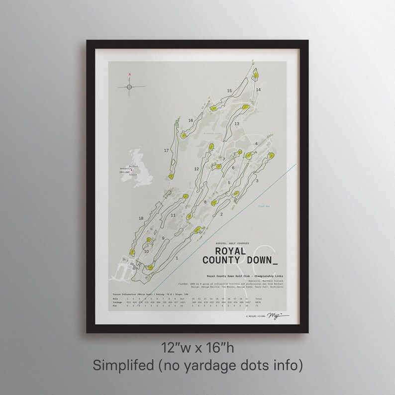 Royal County Down - Course Map Illustration - Ireland - Destination ...