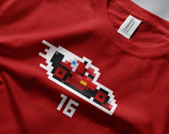 Formula 1 T-shirt, Pixel Art, Scuderia Ferrari, Charles Leclerc 16