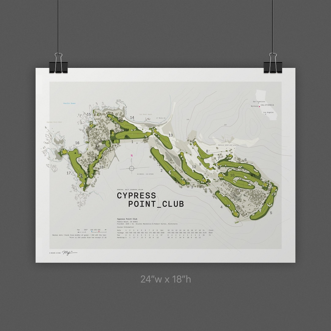 Cypress Point Club - Course Illustration - Etsy