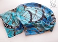 Hand-Painted Monarch Butterfly Silk Scarf | Blue Art to Wear product logo