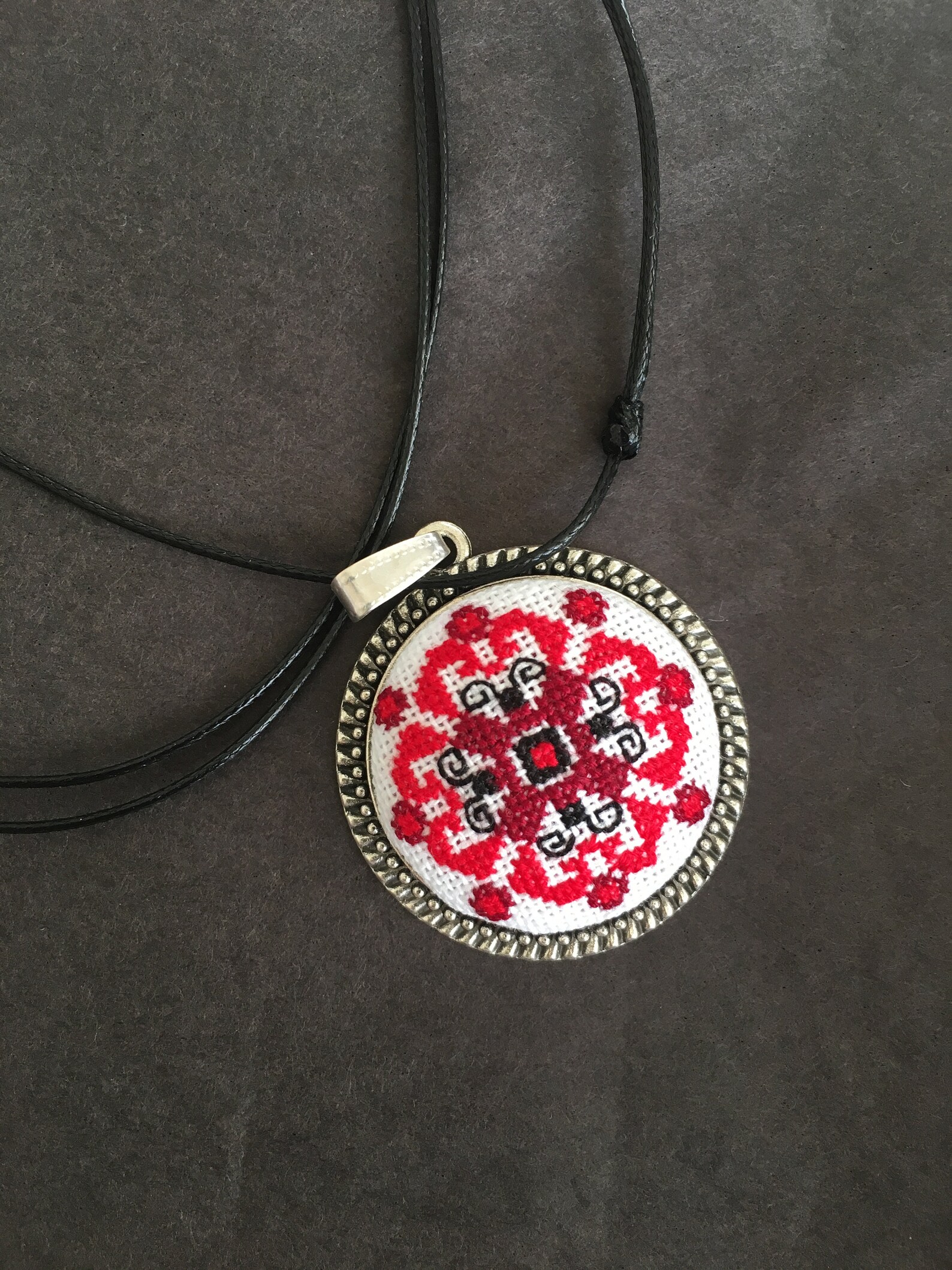 Cross Stitch Pendant Necklace Micro Embroidered Jewelry in Etsy