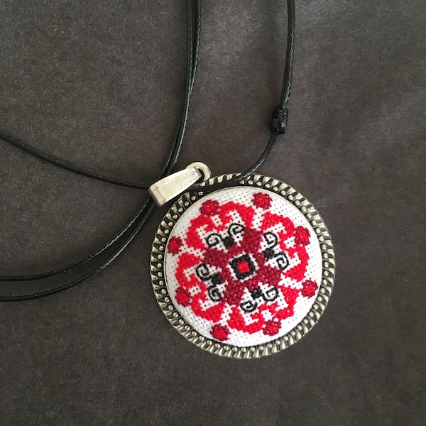 Cross Stitch Pendant Etsy