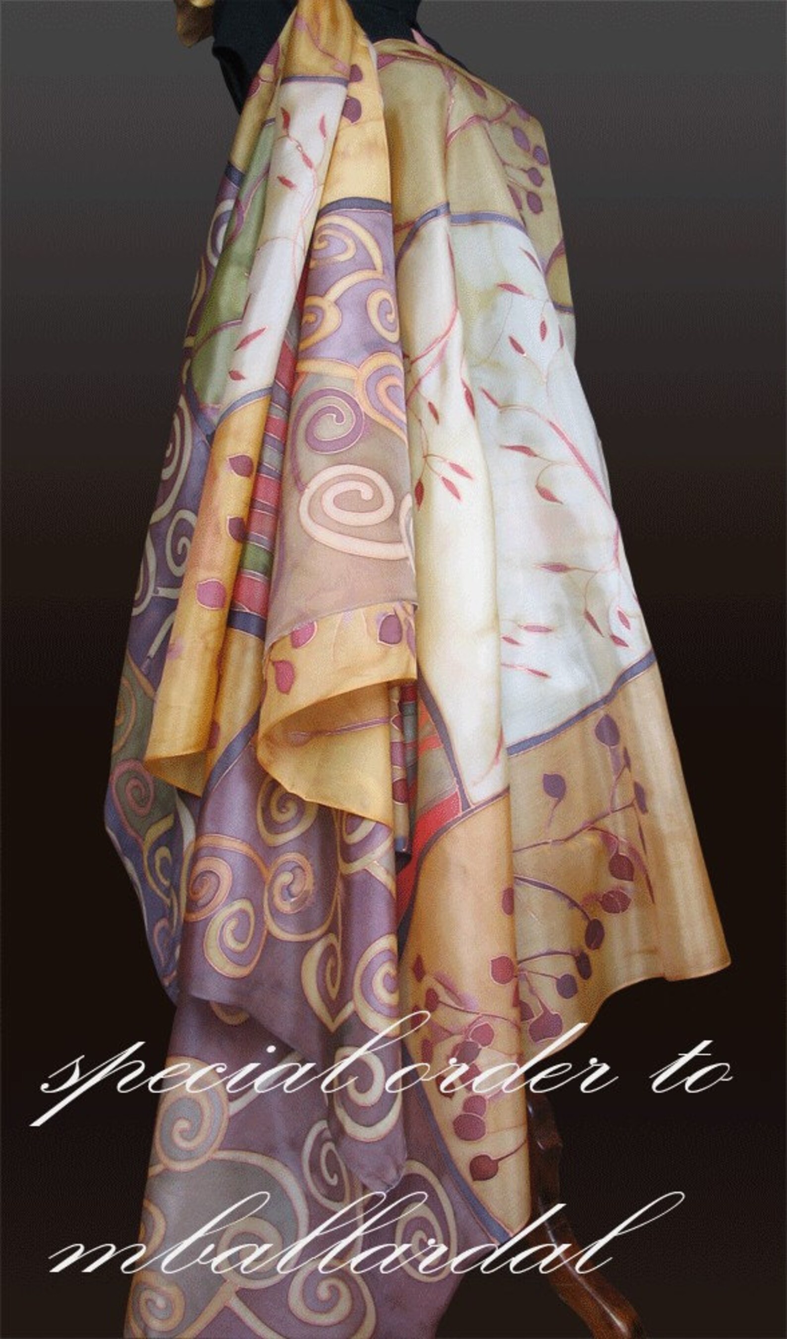 Hand Painted Silk Fabric Hand Painted Dress Painted Silk/ Etsy