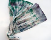 Men's scarf. Hand woven cotton scarf. Green lavender unisex scarf, Hand dyed cotton 16"x70"/Tye dye scarf/ Fathers Day gift for men