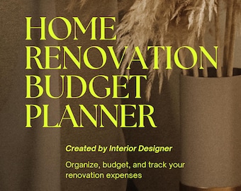 Budgetplanner voor woningrenovatie: Excel-sjabloon kostentracker (digitale download)