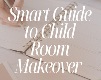 Gids voor het inrichten van de kamer, afdrukbare gids voor de kinderkamer, planner kinderkamer make-over, doe-het-zelfontwerp- en budgettips, gids voor kinderkamerrenovatie