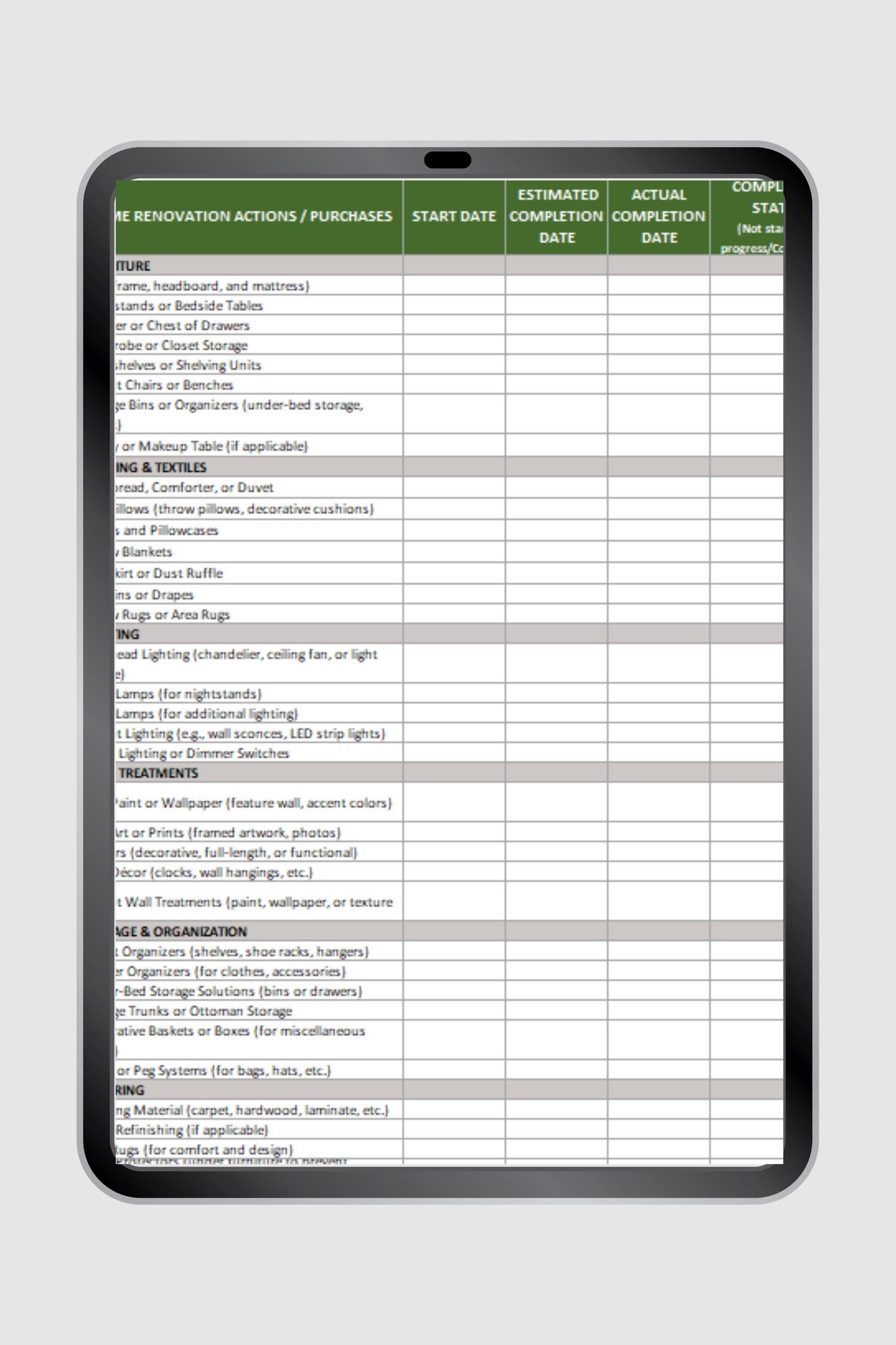 Renovation Budget Planner, Renovation Cost Tracker, Simple Renovation ...