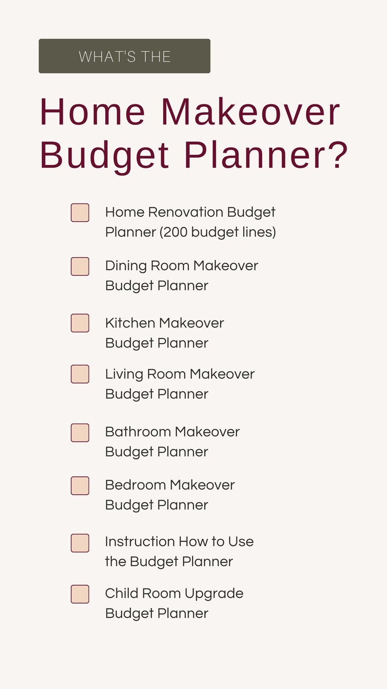 Luxury Home Makeover Budget Templates preview