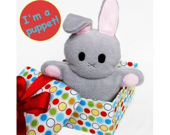 Surprise Bunny Puppet, a pdf sewing pattern