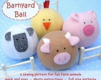 Barnyard Ball - PDF sewing pattern - free shipping