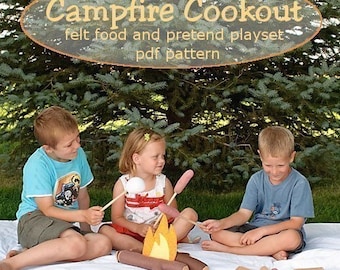 Campfire Cookout- Felt Food Play Set - a pdf sewing pattern