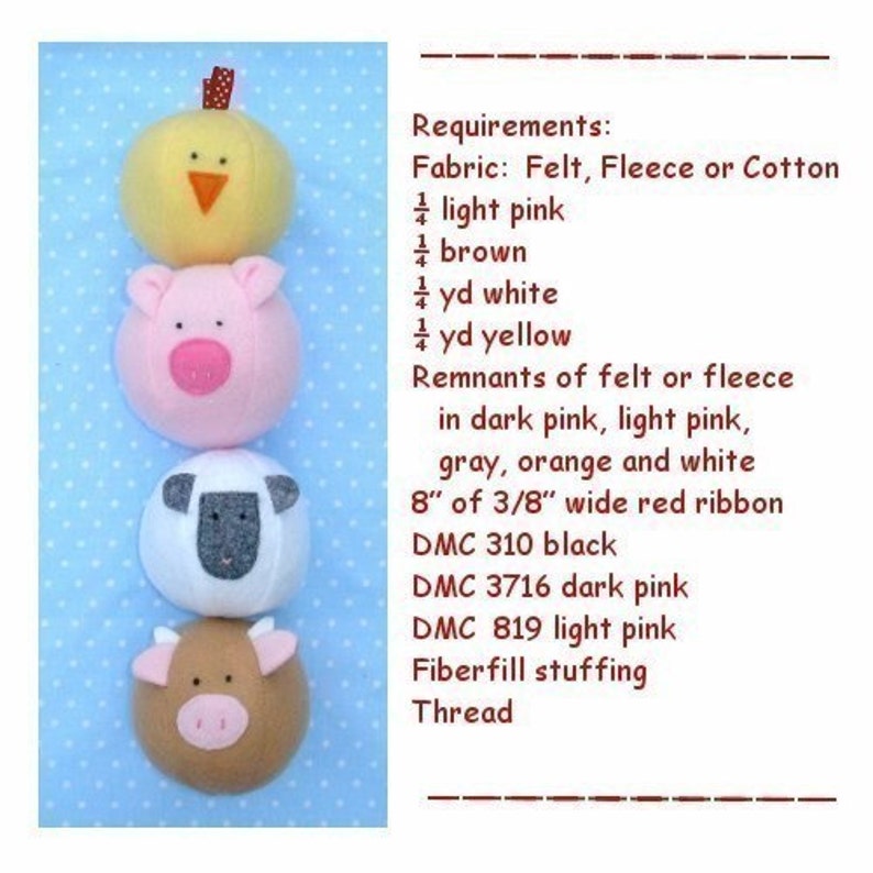 Barnyard Ball PDF sewing pattern free shipping image 3