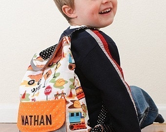 Preschool Backpack - IMMEDIATE DOWNLOAD - a PDF sewing pattern - free shipping