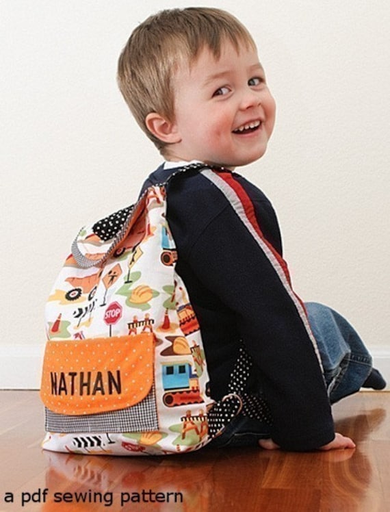 Preschool Backpack IMMEDIATE DOWNLOAD a PDF Sewing Pattern Free