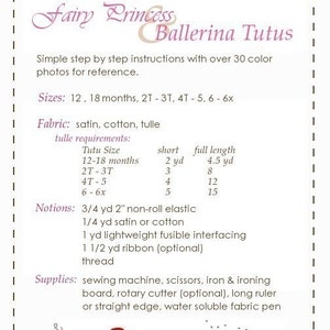 Fairy Princess and Ballerina TuTu, IMMEDIATE DOWNLOAD of PDF sewing pattern image 3