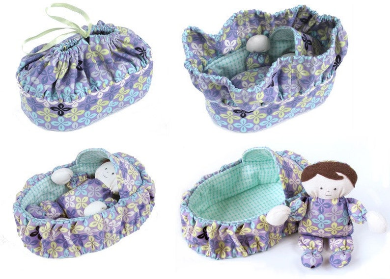 Basket and Baby Purse immediate download PDF sewing pattern free shipping image 1