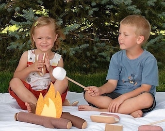 Campfire Cookout- Felt Food Play Set - immediate download of pdf sewing pattern