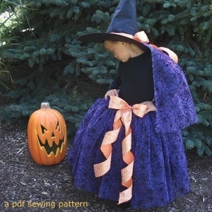 Witch or Princess TuTu, PDF sewing pattern - free shipping