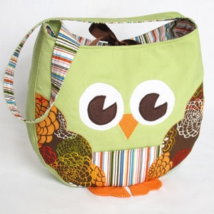 Funky Little Owl Bag, immediate download of pdf sewing pattern