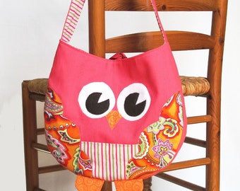 Funky Little Owl Bag, immediate download of pdf sewing pattern, free shipping