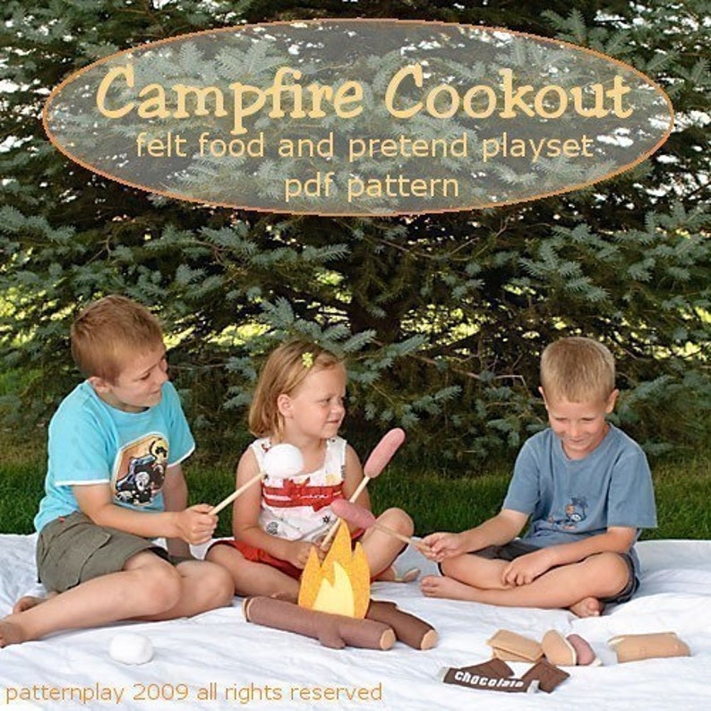 Campfire Cookout Felt Food Play Set téléchargement immédiat du patron de couture pdf image 2