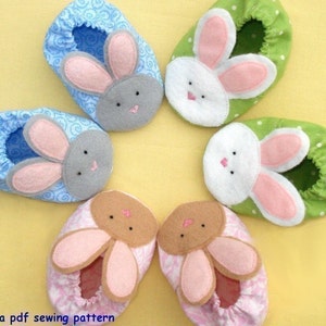 Baby Bunny Slipper a PDF sewing pattern 3 sizes image 2