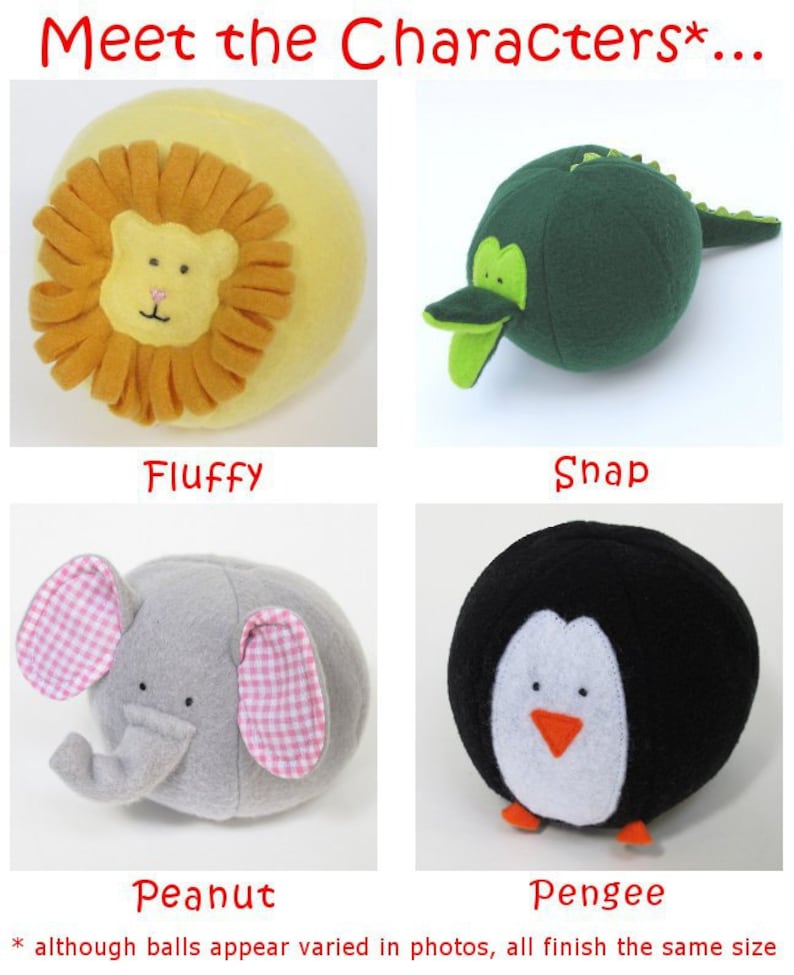 Zoo Friends Toy Balls PDF sewing pattern IMMEDIATE DOWNLOAD image 2