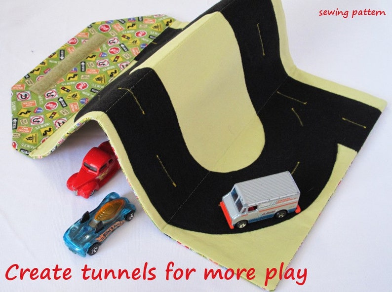 Toy Car Track and Tote Play Mat immediate download of PDF SEWING PATTERN image 2